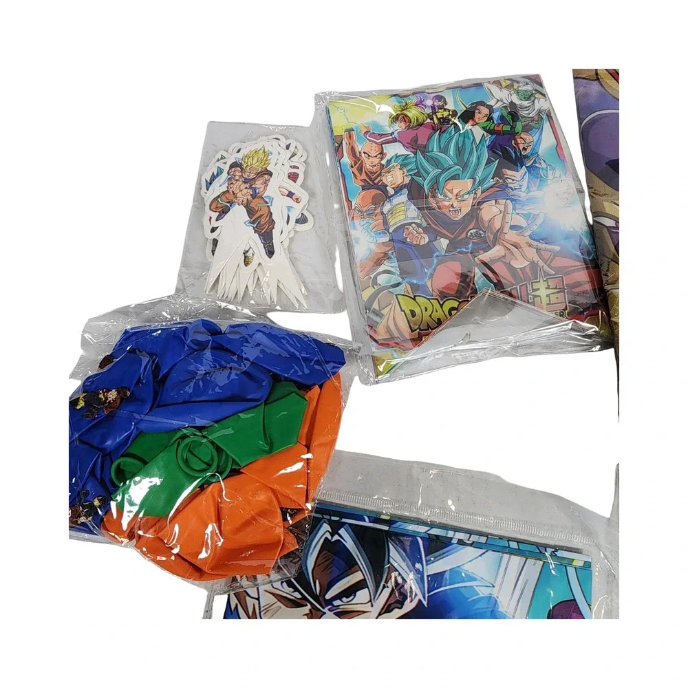 Dragon Ball Super Party Supplies Set Goku Vegeta Birthday Banner Plates Balloons
